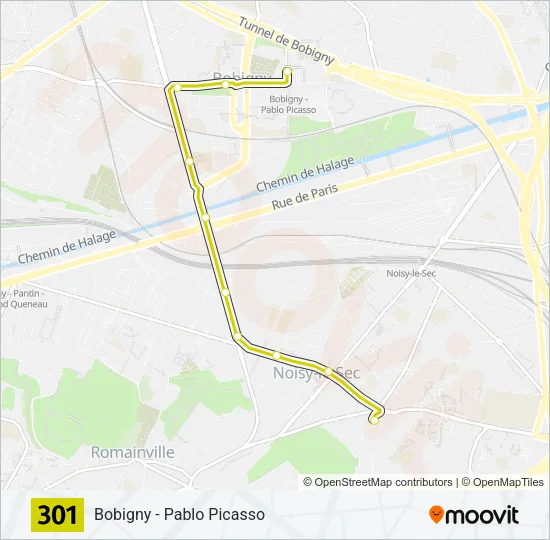 301 Bus Line Map