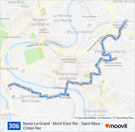 306 Bus Line Map