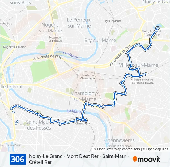 306 Bus Line Map