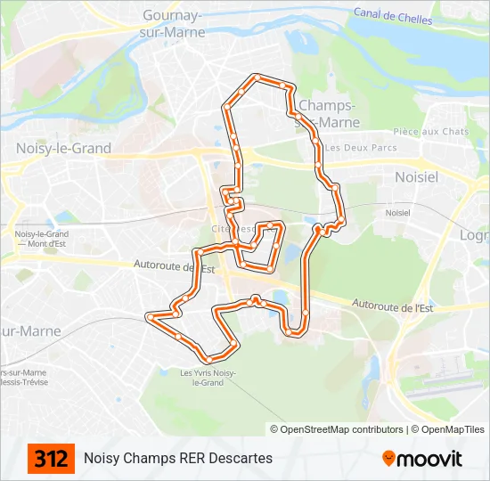 312 Bus Line Map