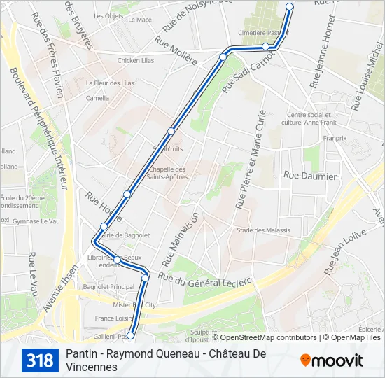 318 Bus Line Map