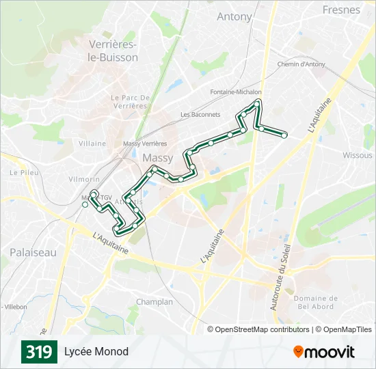 319 Bus Line Map