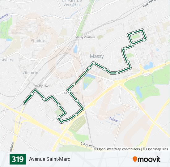 Plan de la ligne 319 de bus