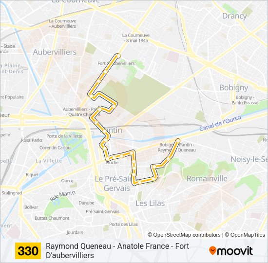 330 Bus Line Map