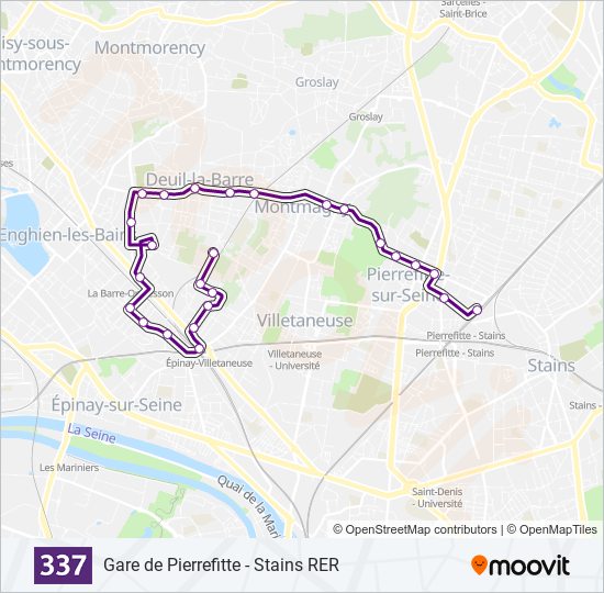 Mapa de 337 de autobús