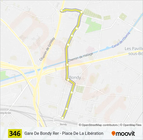 346 Bus Line Map