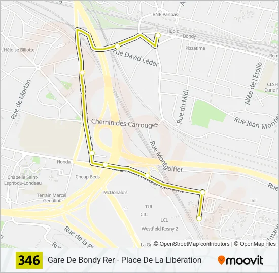 346 Bus Line Map