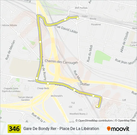 346 Bus Line Map