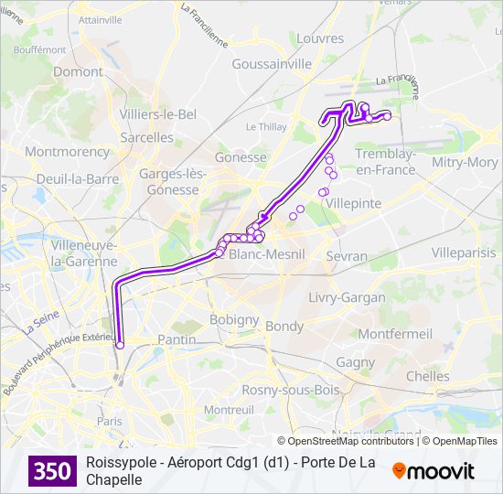 350 Route: Schedules, Stops & Maps - Porte de la Chapelle (Updated)