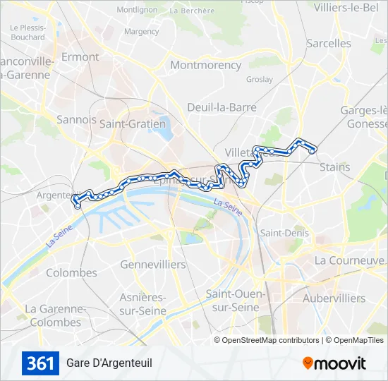 361 Bus Line Map