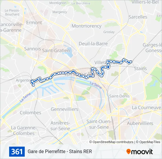 361 Bus Line Map