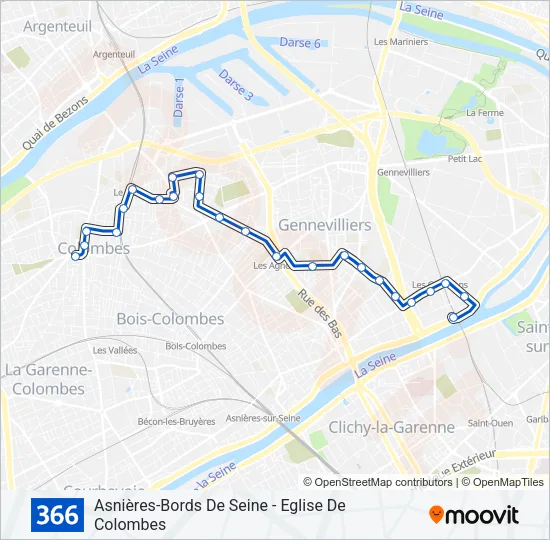 366 Bus Line Map