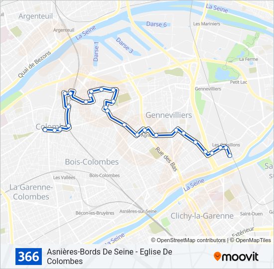 366 Bus Line Map