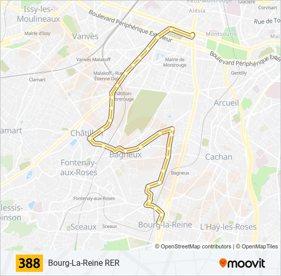 388 Route: Schedules, Stops & Maps - Bourg-La-Reine RER