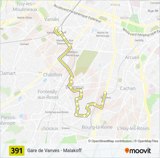 391 Bus Line Map