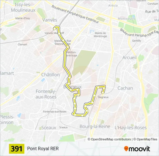 391 Bus Line Map