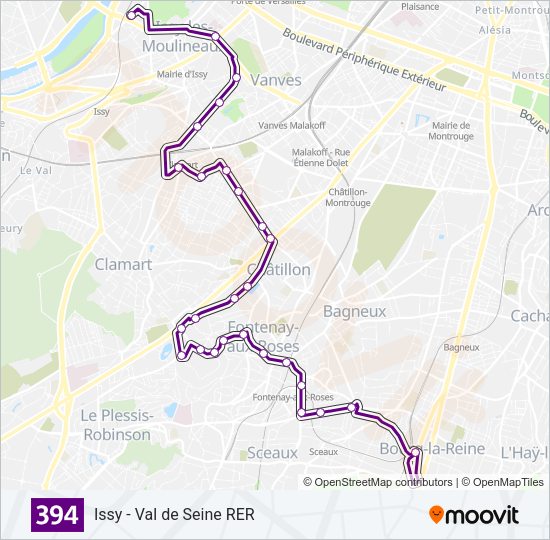 394 Bus Line Map