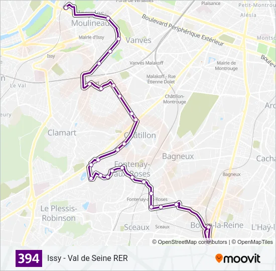 394 Bus Line Map
