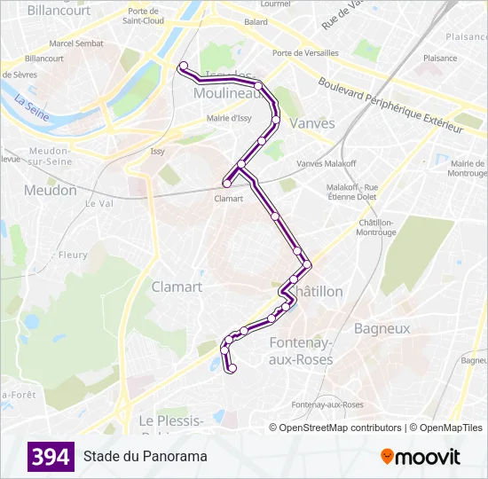 394 Bus Line Map