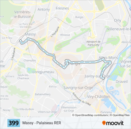 Mapa de 399 de autobús