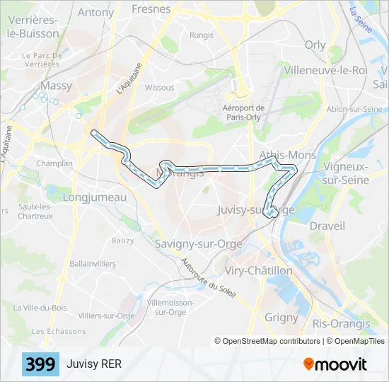 399 Bus Line Map