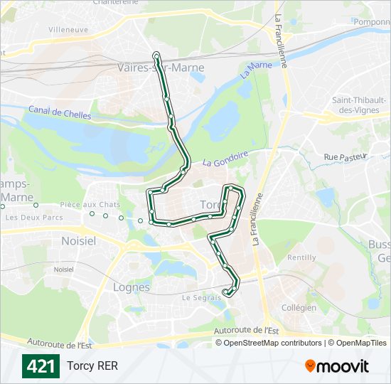 421 bus Line Map