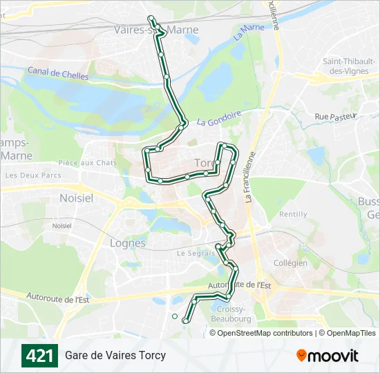 421 Bus Line Map