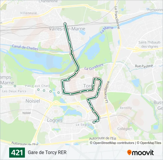 421 Bus Line Map