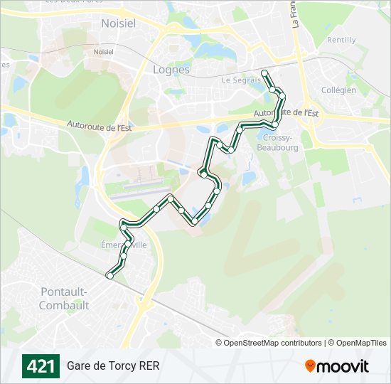421 Bus Line Map