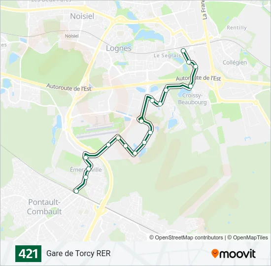 421 Bus Line Map