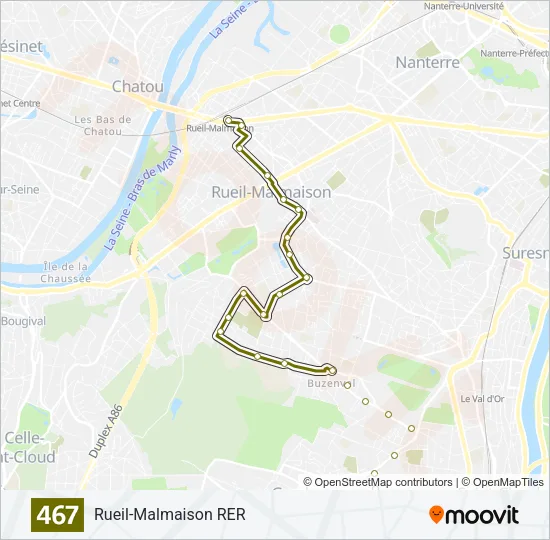 467 Bus Line Map