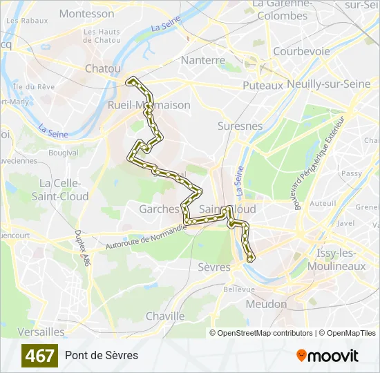 467 Bus Line Map