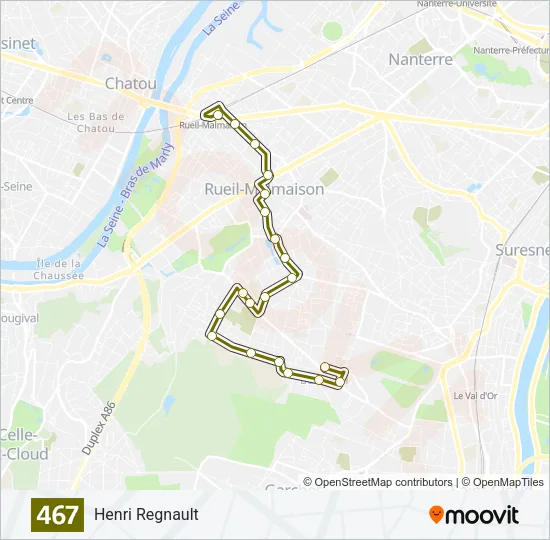 467 Bus Line Map