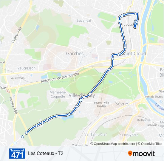 471 Bus Line Map