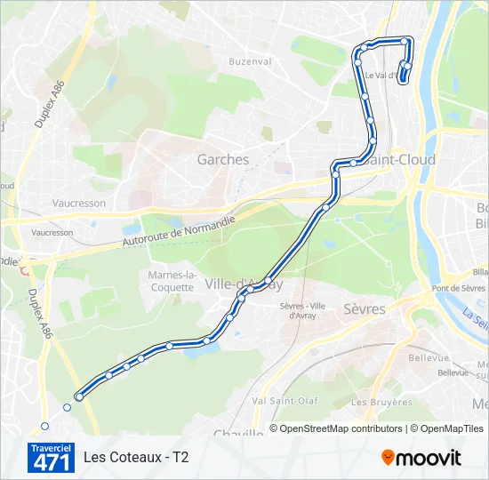 471 Bus Line Map