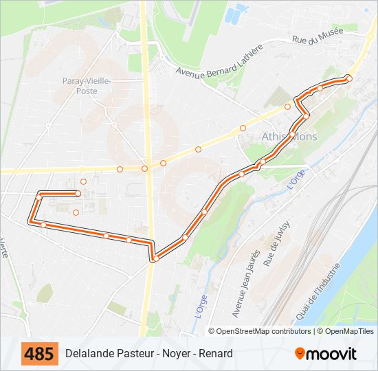 Plan de la ligne 485 de bus