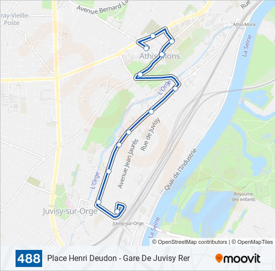 488 bus Line Map