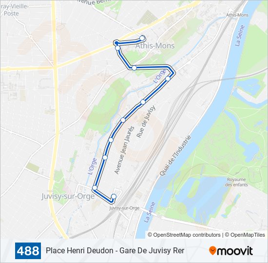 Plan de la ligne 488 de bus