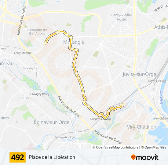 492 bus Line Map