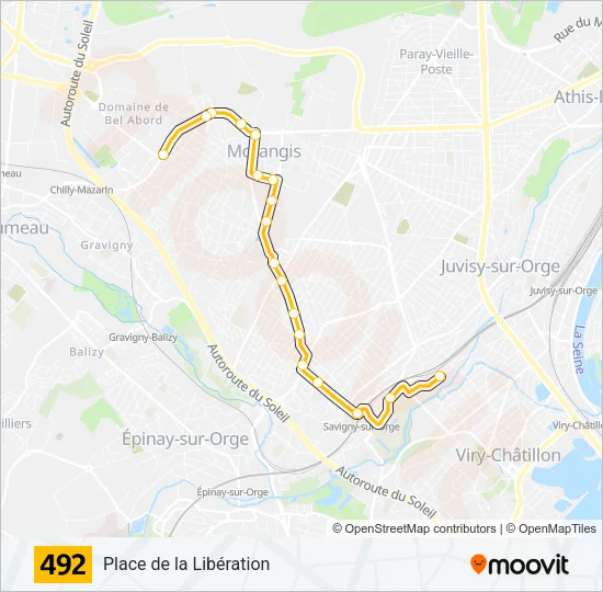 492 Bus Line Map