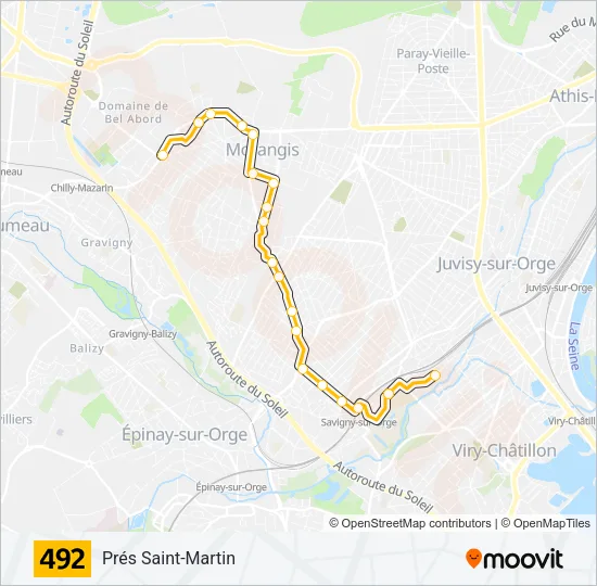 492 Bus Line Map