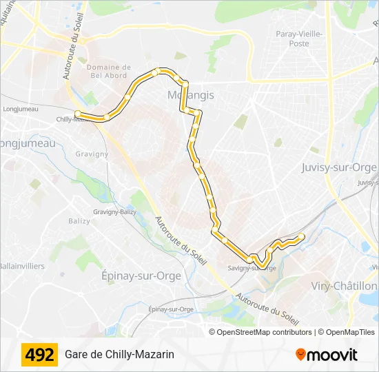 492 Bus Line Map
