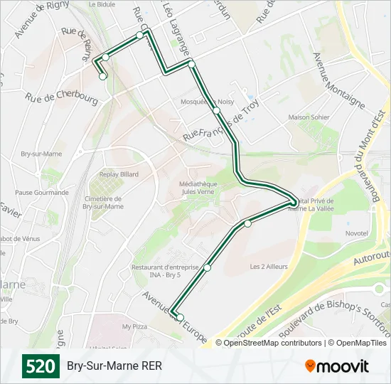 520 Bus Line Map
