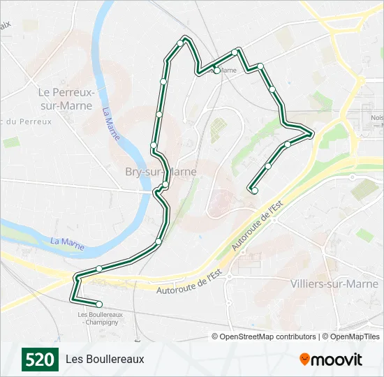 520 Bus Line Map