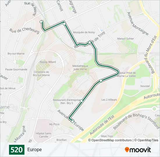 520 Bus Line Map