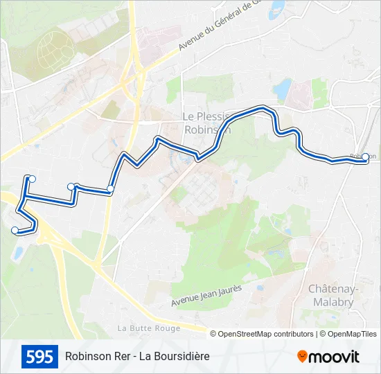 595 Bus Line Map