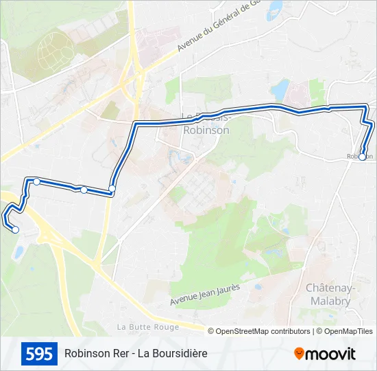 595 Bus Line Map