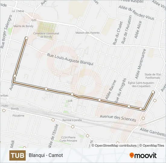 TUB Bus Line Map