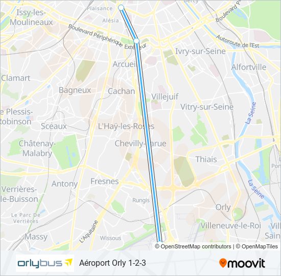 orlybus Route: Schedules, Stops & Maps - Aéroport Orly 1-2-3 (Updated)
