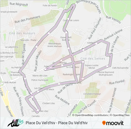 Plan de la ligne TILLBUS de bus